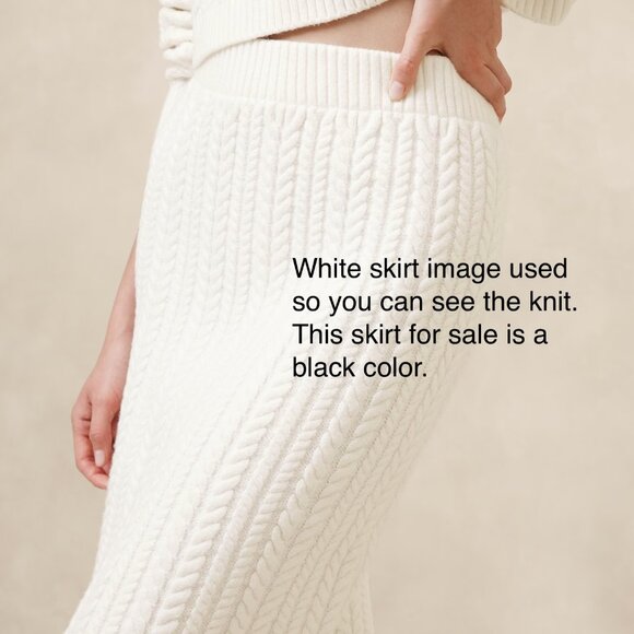 Banana Republic black Cable Midi Sweater Skirt Sz Large L BNWOT - Picture 3 of 9